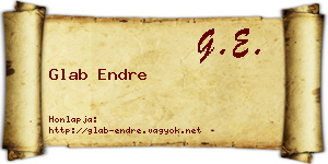 Glab Endre névjegykártya